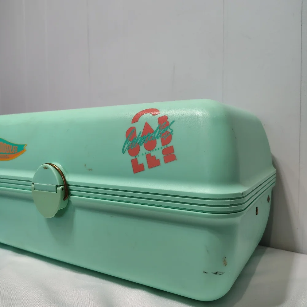 Vintage Caboodles Mint Green Makeup‎ Case Organizer 80s 90s Retro w Mirror